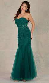 Adora Design 3108 - Mermaid Strapless Embroidered Long Dress