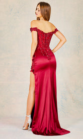 Adora Design 3132 - 3D Floral Applique Off Shoulder Prom Dress