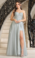 Adora Design 3211 - Sweetheart Embroidered Top Evening Dress