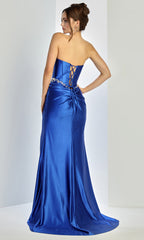 Adora Design 3246 - Crystal Applique Strapless Evening Gown