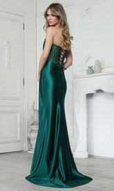 Adora Design 3392 - Sweetheart High Slit Gown with Beaded Top