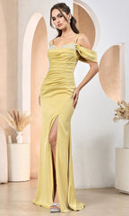 Adora Design 3191 - Beaded Bust Cold Shoulder Evening Dress