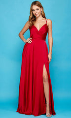 Adora Design 3013 - Lace-Up Back A-Line Dress with Double Straps