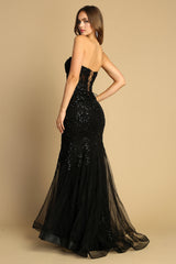 Adora Design 3080 - Beaded Applique Mermaid Evening Dress