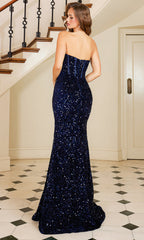 Adora Design 3126 - Shimmer Sweetheart Fitted Long Dress