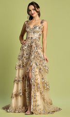 Adora Design 3174 - Tiered Sparkling Lace A-Line Dress