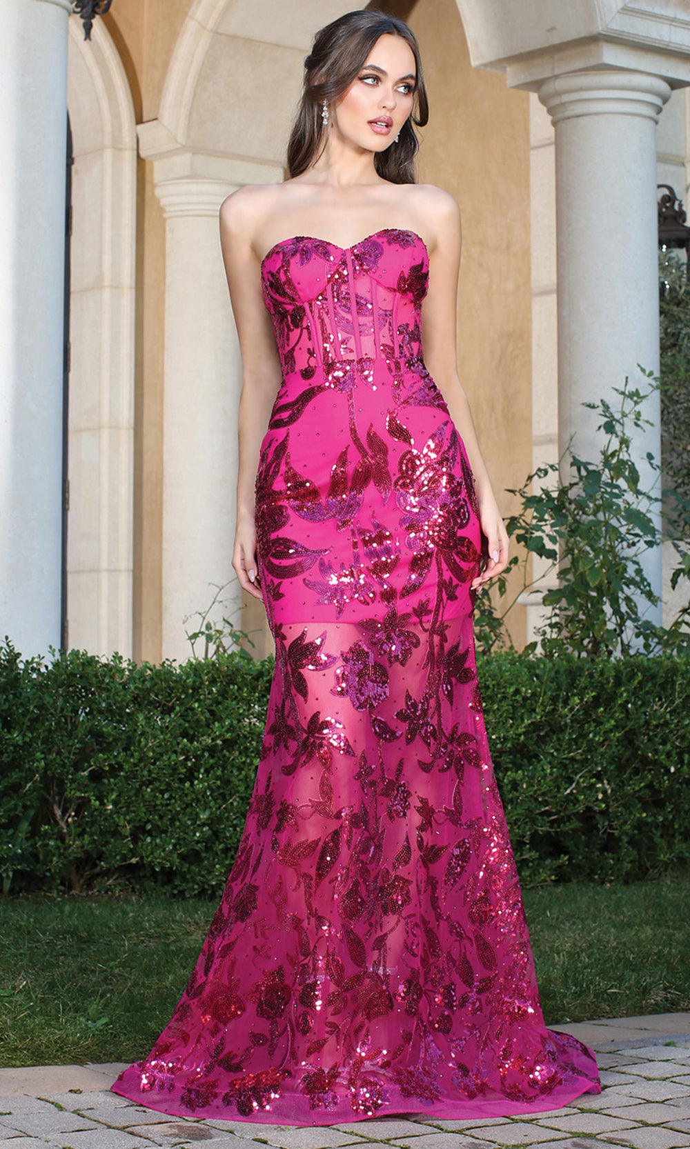 Adora Design 3203 - Illusion Mermaid Skirt Sparkling Dress