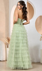 Adora Design 3204 - Twist Front Bodice Ruffle A-Line Dress