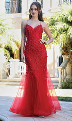 Adora Design 3212 - Floral Embellished Mermaid Evening Dress