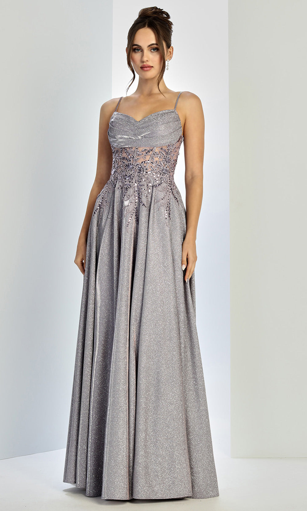 Adora Design 3232 - Spaghetti Strap Lace Applique Prom Dress