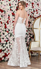 Adora Design 3242 - Floral Applique Sweetheart Mermaid Gown