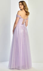 Adora Design 3244 - Beaded Brooch Off Shoulder Prom Gown