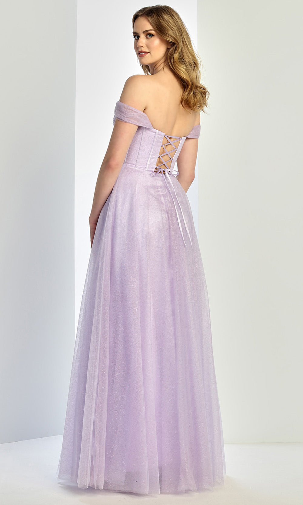 Adora Design 3244 - Beaded Brooch Off Shoulder Prom Gown
