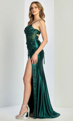 Adora Design 3274 - Floral Applique Sheath Evening Gown