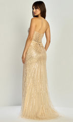 Adora Design 3306 - Fully Beaded Plunging Sweetheart Long Gown