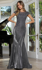 Adora Design 3355-03 - Cap Sleeve Mermaid Style Formal Gown
