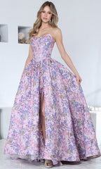 Adora Design 3389 - Sweetheart Neck Floral Ballgown with Slit