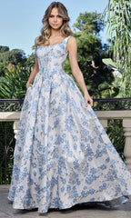 Adora Design 3396 - Floral Bodice Wide Strap A-Line Gown
