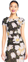 Adrianna Papell - AP1E203398 Floral Patterned Bateau Sheath Dress
