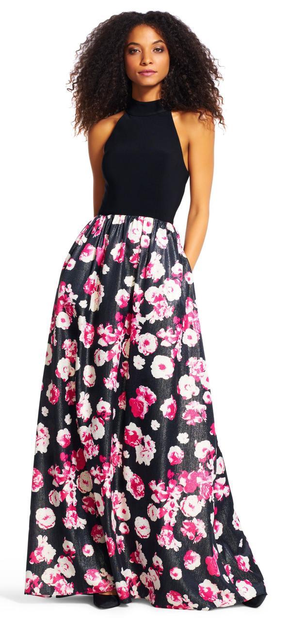 Adrianna Papell - Halter Floral Print Long Dress AP1E200109